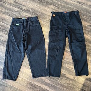 Empyre Baggy Black Jean & Cargo Bundle (2 Pairs)•Men’s Size 28 Y2K Streetwear